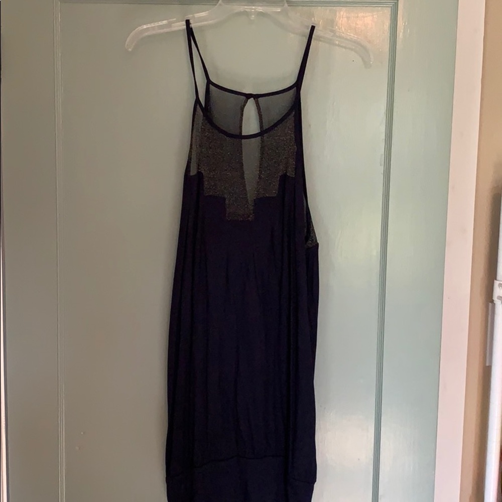 Delta Navy and Gold mesh tunic.